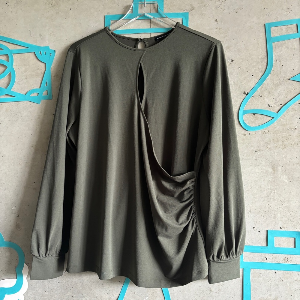 NWT Universal Standard Cleo Keyhole Jersey Crepe Blouse